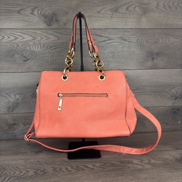 Michael Kors MK Satchel Hand Bag Shoulder Bag Peach Chain Cross Body Satchel - Picture 2 of 16